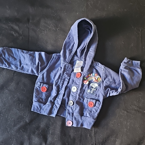 Peanuts Blue Jean Jacket with Embroidered Patch Size 24 Mo - Picture 1 of 4